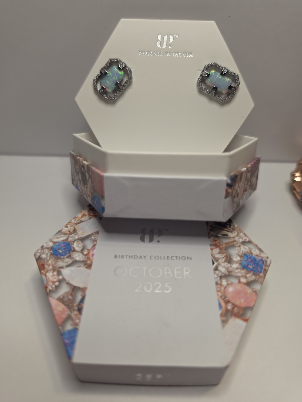 BP October 2025 Carved With Calm Opal Stud Earrings